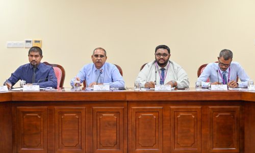 ްމަޖިލީހުގެ މިނިވަން މުއައްސަސާތަކާ ބެހޭ ކޮމެޓީން މީގެ ކުރިން ބޭއްވި ބައްދަލުވުމުގައި އިލެކްޝަންސް ކޮމިޝަންގެ މެމްބަރުން ބައިވެރިވެވަޑައިގަންނަވަނީ.-- ފޮޓޯ: މިހާރު