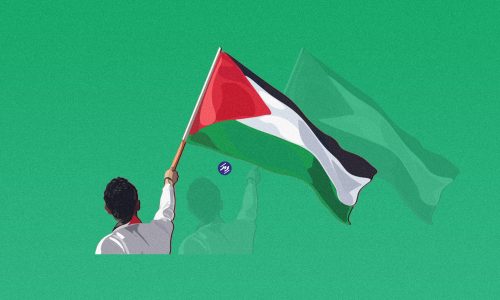 Palestine flag waving