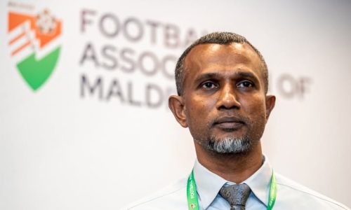 ފުޓްބޯޅަ އެސޯސިއޭޝަން އޮފް މޯލްޑިވްސް (އެފްއޭއެމް) ގެ ރައީސް އަޙްމަދު ޠާރިޤް، ފޮޓޯ: އެފްއޭއެމް