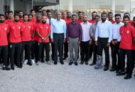 ރާއްޖޭގެ ޤައުމީ ފުޓުބޯޅަ ޓީމާއެކު ބޭއްވެވި ޚާއްޞަ ސައިފޮދެއްގައި ރައީސް ބައިވެރިވެވަޑައިގަތުން، ފޮޓޯ: ރައީސް އޮފީސް
