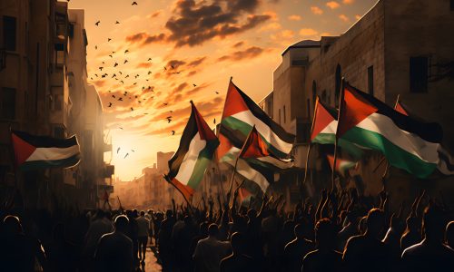 Crowd protest for Palestine freedom